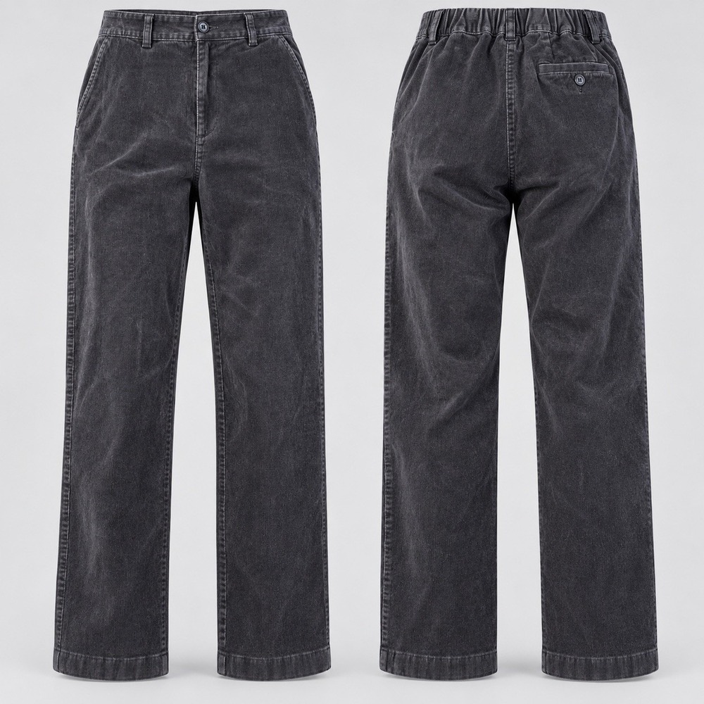 LL Bean Corduroy Pants Women 28 x30Blue Curvy classic Tapered Stretch elastic
